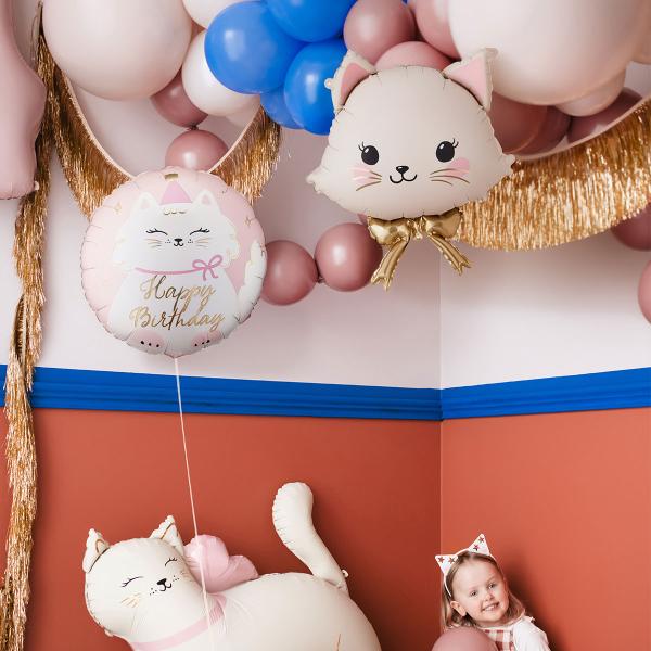 Folieballong Katt med Rosett 50 x 60 cm