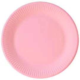 Rosa Papptallrikar Solid Color