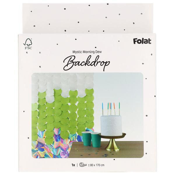 Party Backdrop Vit/Grön/Iriserande 170x80 cm