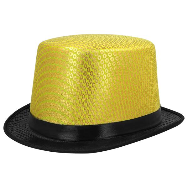 Hatt med Paljetter Svart/Guld