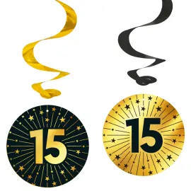 H&auml;ngande Swirls 15 &aring;r Guld/Svart 4-pack