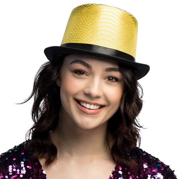 Hatt med Paljetter Svart/Guld