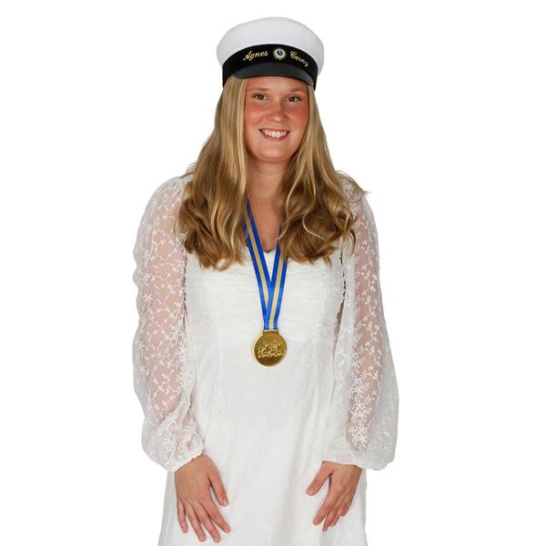 Guldmedalj med Band Grattis Till Examen 6,3 cm
