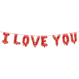I Love You Bokstavsballonger Röd