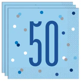 50 Års Servetter Blå
