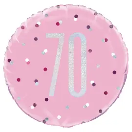 70 &Aring;rs Folieballong Rosa & Silver