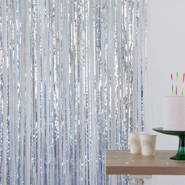 Party Draperi Iriserande Silver 200x100 cm