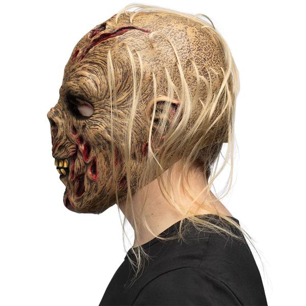 Zombie Latexmask med Hår