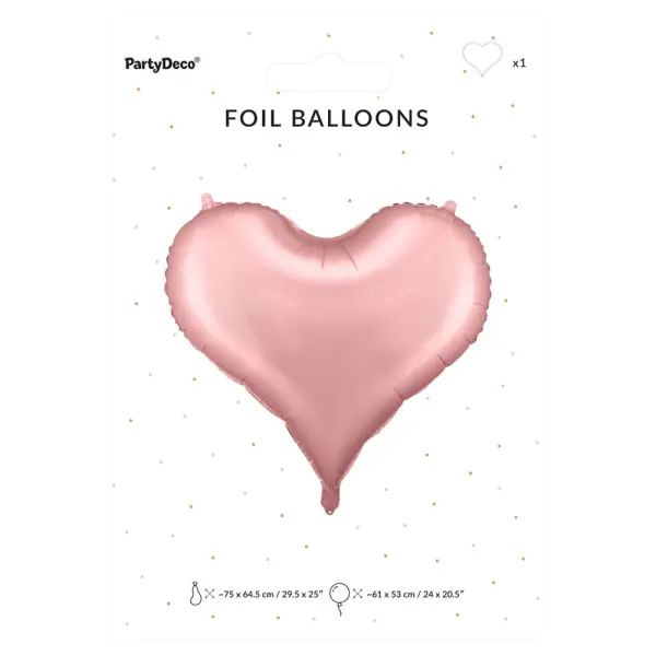 Stor Hjärtformad Ballong Ljusrosa