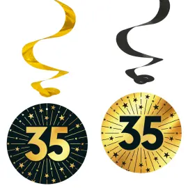 H&auml;ngande Swirls 35 &aring;r Guld/Svart 4-pack