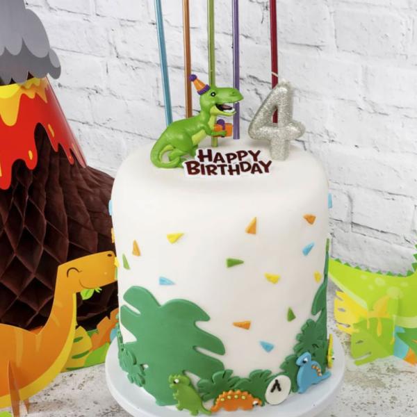 Tårtdekoration Dinosaurie Happy Birthday