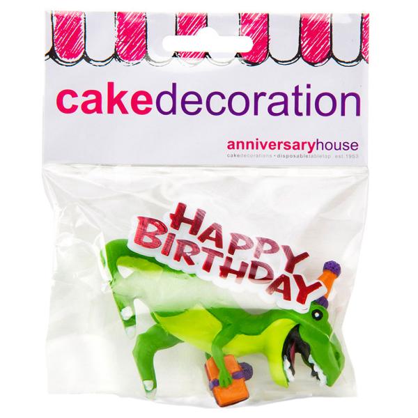 Tårtdekoration Dinosaurie Happy Birthday