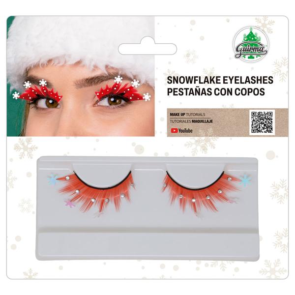 Röda Lösögonfransar med Snöflingor