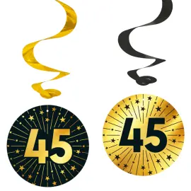 H&auml;ngande Swirls 45 &aring;r Guld/Svart 4-pack