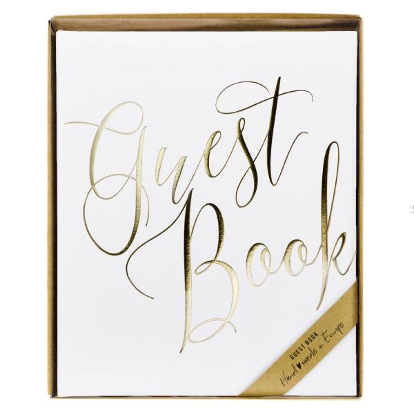 Gästbok Guest Book Vit och Guld