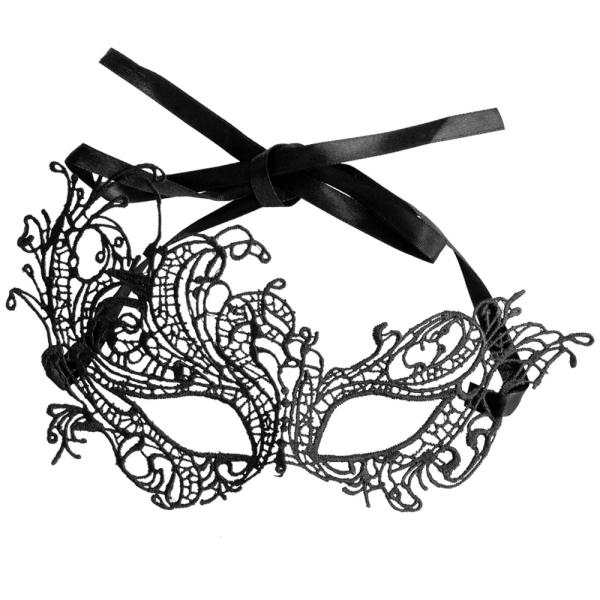 Spets Ögonmask Svart 22 cm