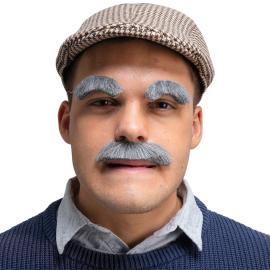 Grå Mustasch & Ögonbryn
