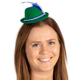 Oktoberfest Diadem med Tyrolerhatt Mörkgrön