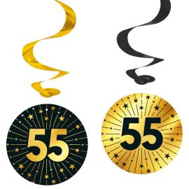 H&auml;ngande Swirls 55 &aring;r Guld/Svart 4-pack