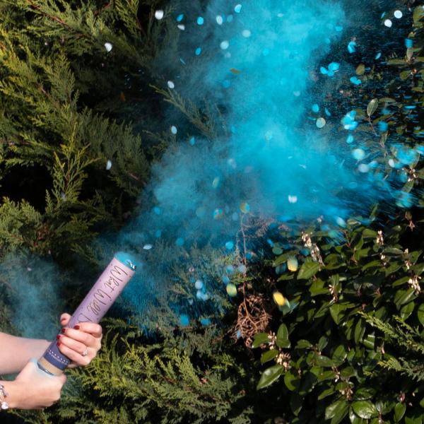 Gender Reveal Konfetti- & Färgkanon Blå