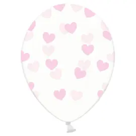 Genomskinliga Ballonger Rosa Hjärtan