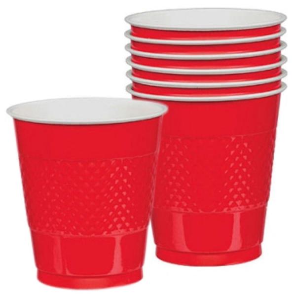 Plastmuggar Apple Red 20-pack