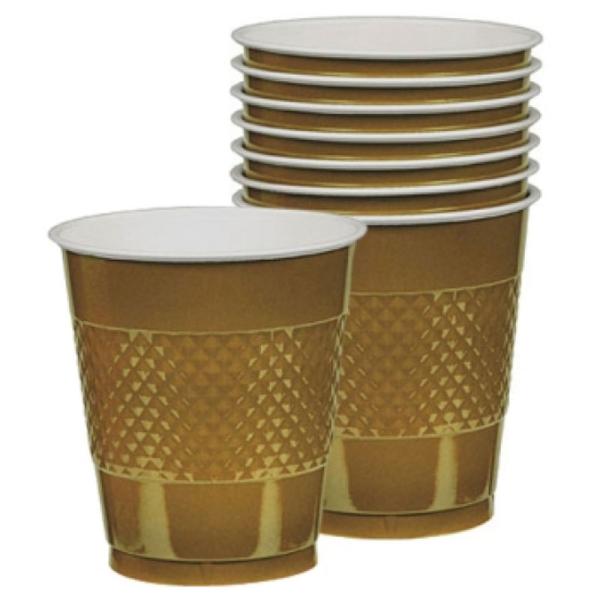Plastmuggar Gold Sparkle 20-pack