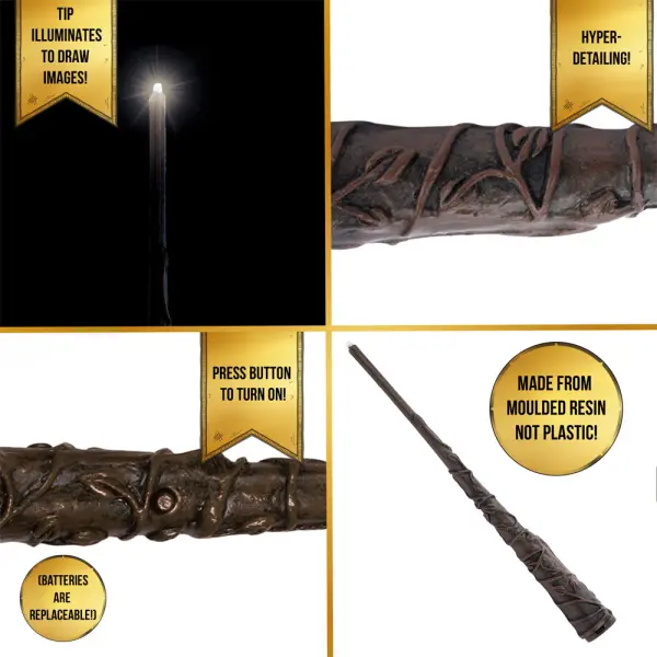 Lumos Wand Trollstav med Ljus Hermione