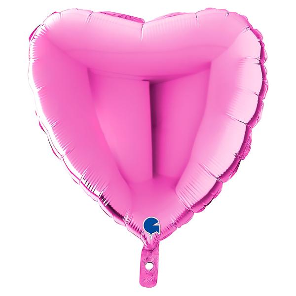 Hjärta Folieballong Fuchsia