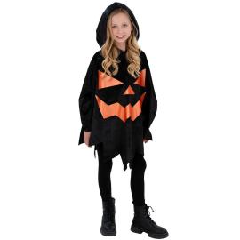 Svart Poncho Halloweenpumpa Barn
