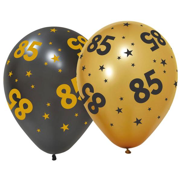 Latexballonger med Stjärnor & Siffran 85 6-pack