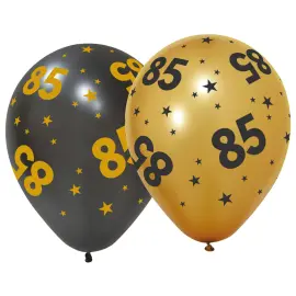 Latexballonger med Stjärnor & Siffran 85 6-pack