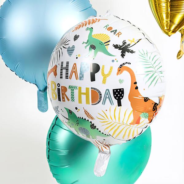 Folieballong Happy Birthday Dinosaurier