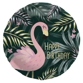 Folieballong Happy Birthday Flamingo