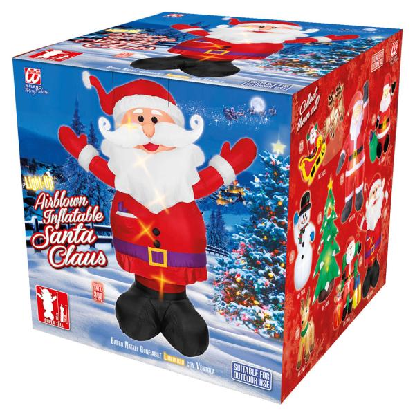 Gigantisk Uppblåsbar Tomte Dekoration med Belysning