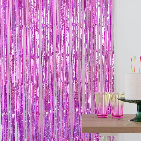 Party Draperi Skimrande Rosa 200x100 cm