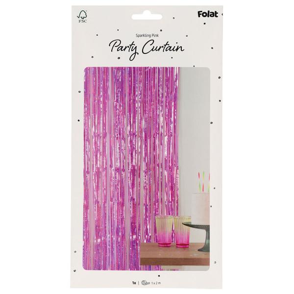 Party Draperi Skimrande Rosa 200x100 cm