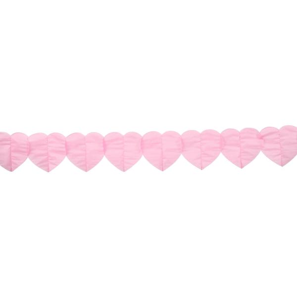 Girlang med Hjärtan Babyrosa