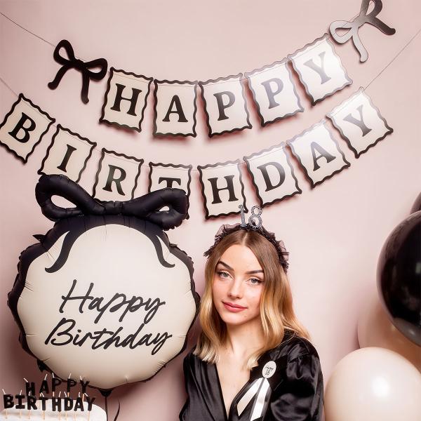 Happy Birthday Girlang med Rosetter 1 m