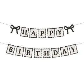 Happy Birthday Girlang med Rosetter 1 m