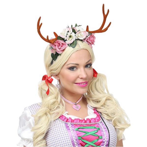 Diadem med Renhorn och Blommor