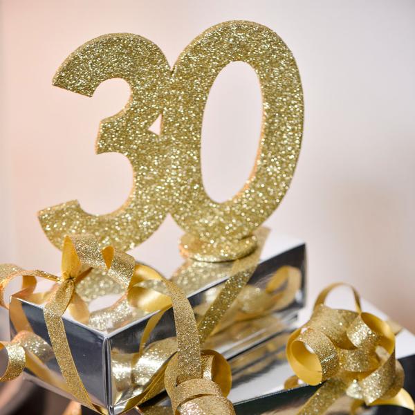 Glittrig 30 Års Bordsdekoration Guld