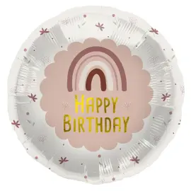 Folieballong Happy Birthday Regnbåge Rosa