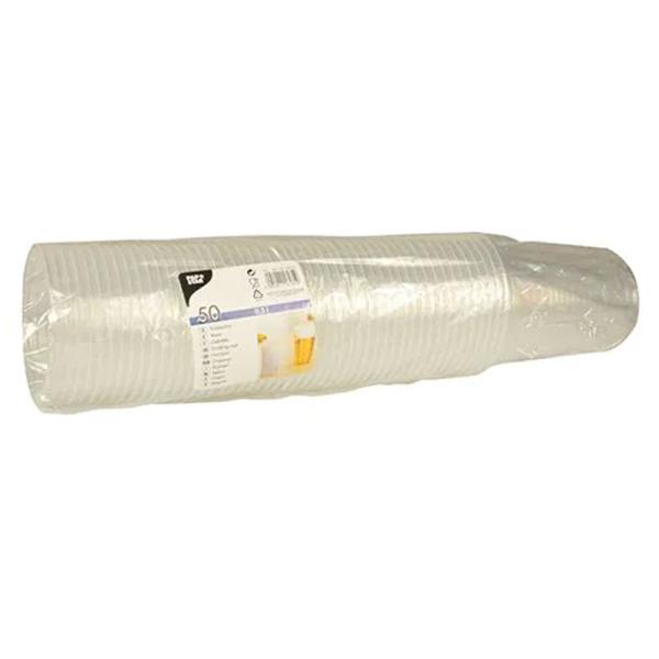 Plastmuggar Transparenta 50-pack