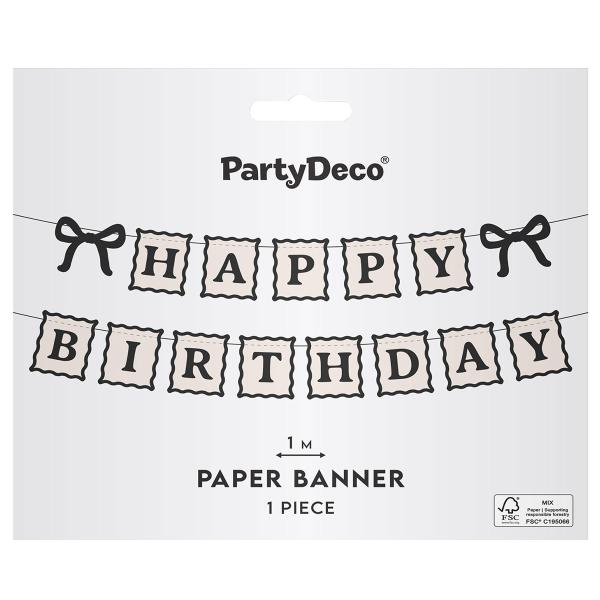 Happy Birthday Girlang med Rosetter 1 m