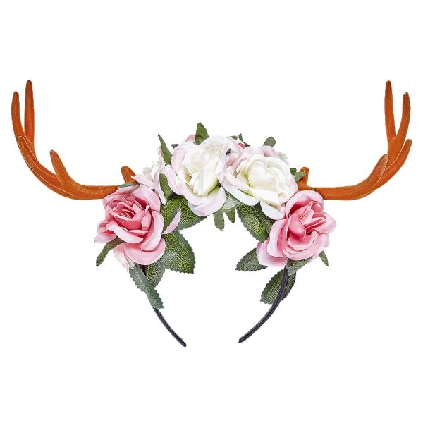 Diadem med Renhorn och Blommor