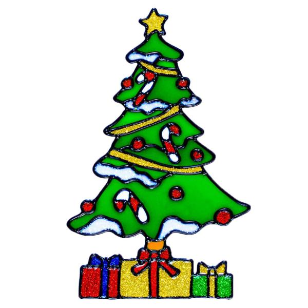 Glittrigt Fönsterklistermärke Julmotiv