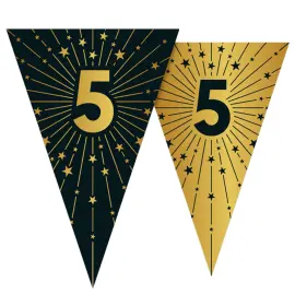 Vimpelgirlang med Stj&auml;rnor & Siffran 5