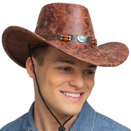 Cowboyhatt Konstläder Brun