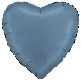 Folieballong Hjärta Satin Blå